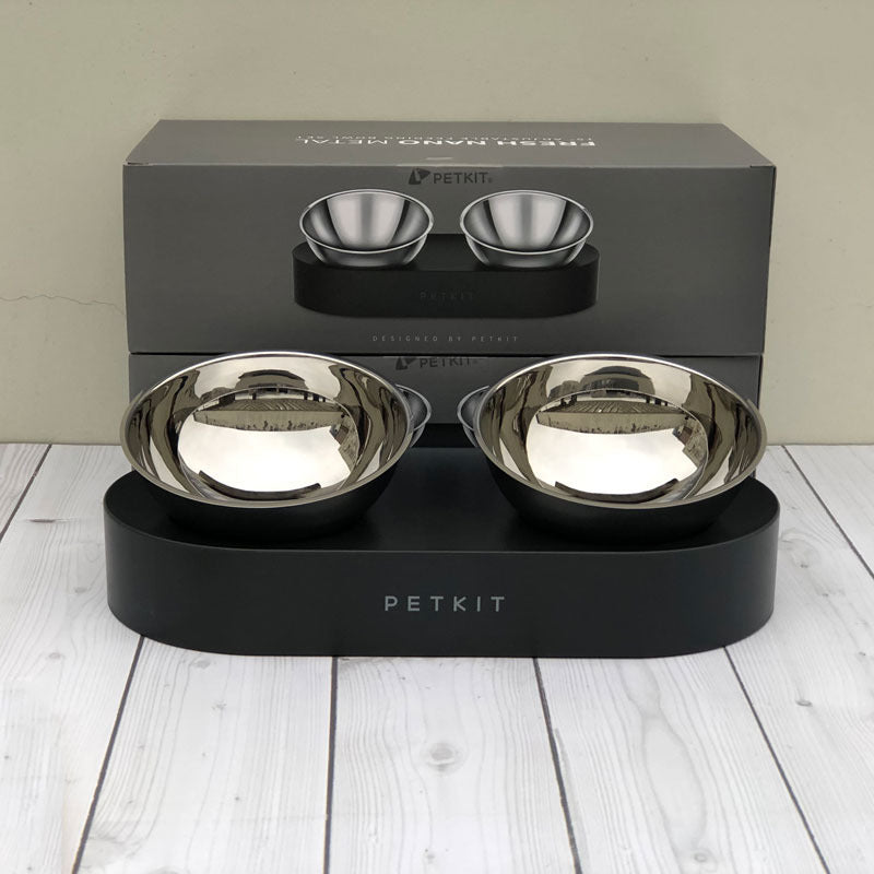 Stainless Steel Pet Dog Cat Double Bowls Anti-Slip