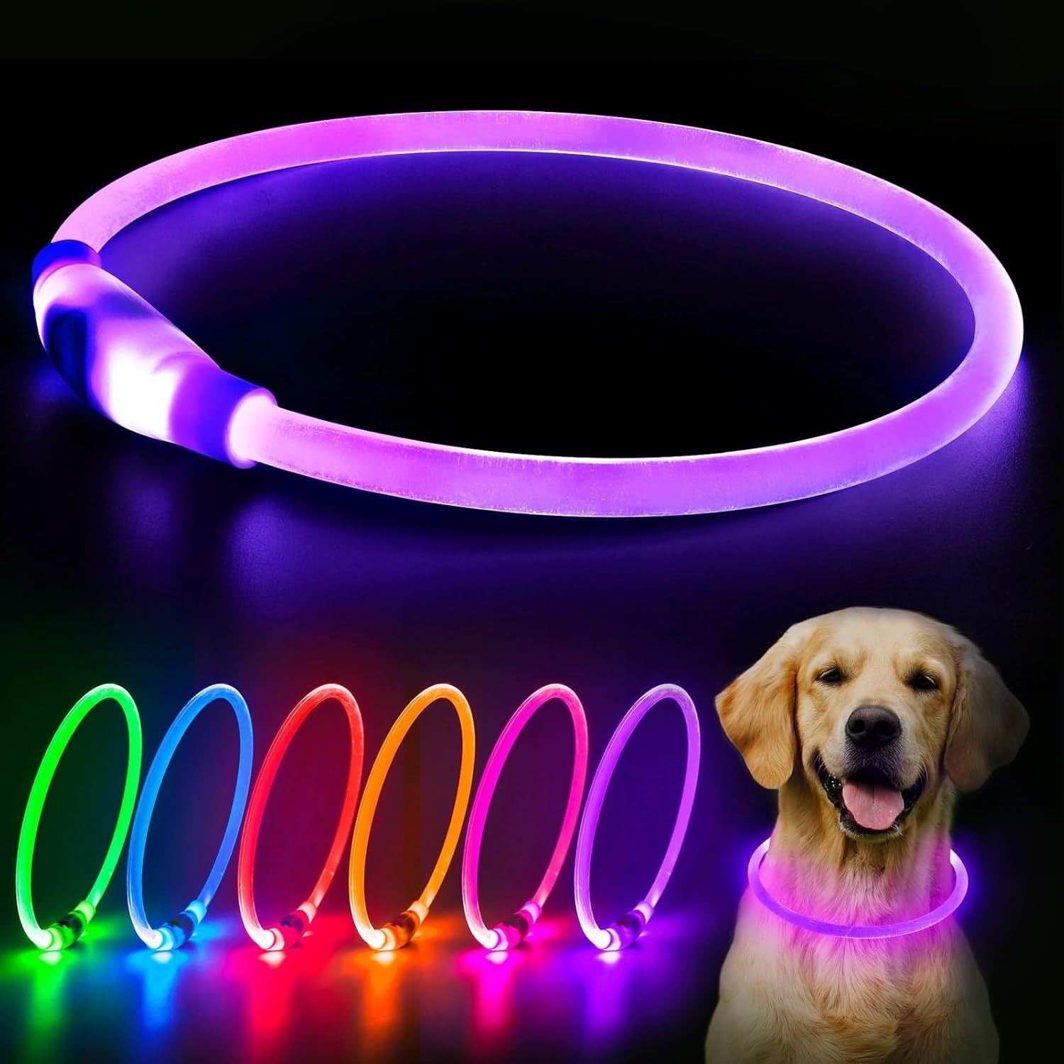 LED Dog Collar USB Rechargeable Glowing Pet