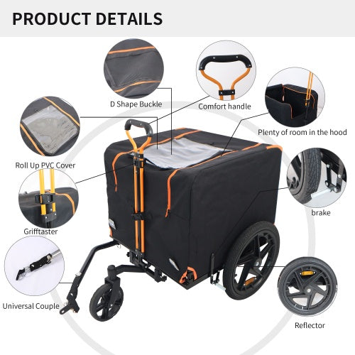 Foldable Pet Jogging Stroller Carriers Bicycle Trailer