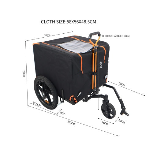 Foldable Pet Jogging Stroller Carriers Bicycle Trailer