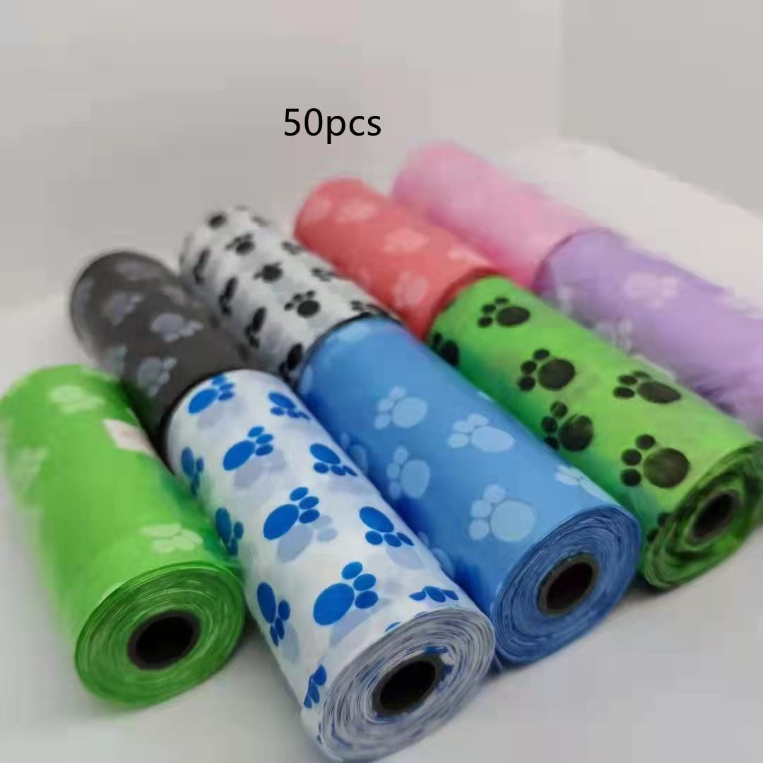 Pet Garbage Printed Footprints Folder Toilet Bag